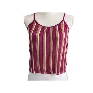 New Future Collective x Jenny K. Lopez Striped Strappy Tank Pink Gold Medium